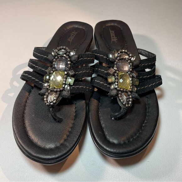 Earth saffron sandal black bling 8.5 NWOT - Picture 2 of 13